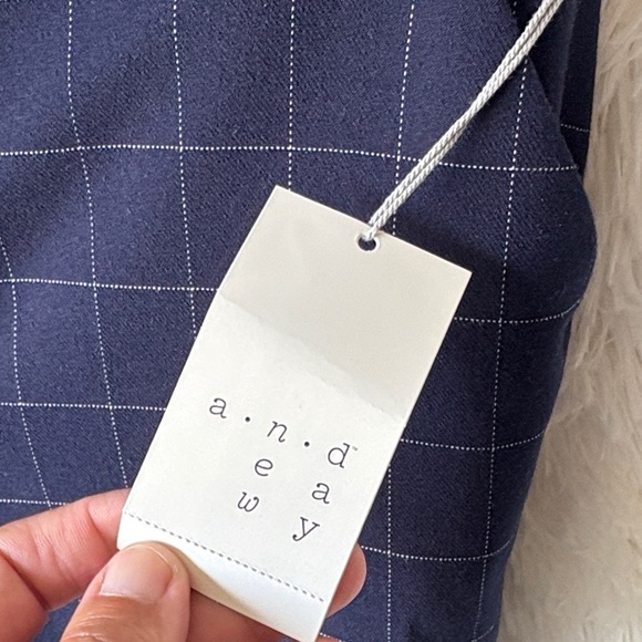 a new day Women's Navy Checkered Ankle Pants - Picture 5 of 11